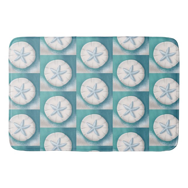Tapis De Bain Plage turquoise de Starfish et de sable Dollar (Devant)