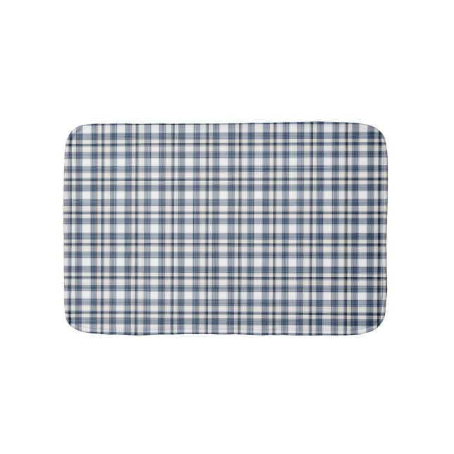 Tapis De Bain Plaid blanc bleu 1 (Devant)