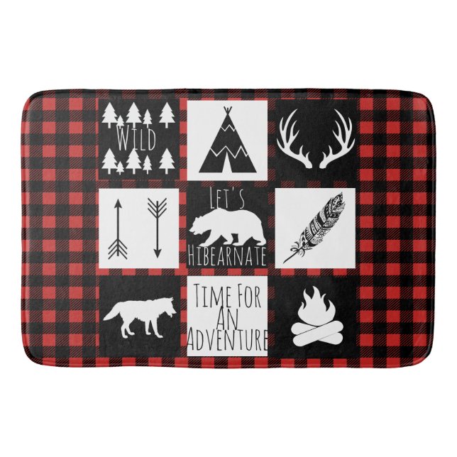 Tapis De Bain Plaid rustique de bûcheron de Buffalo d'animaux de (Devant)