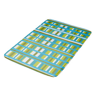 Tapis De Bain Plaid vert turquoise, olive et citron vert