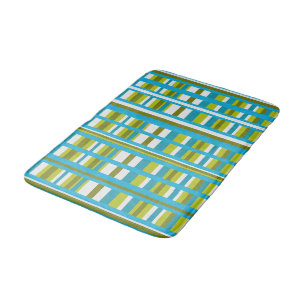 Tapis De Bain Plaid vert turquoise, olive et citron vert