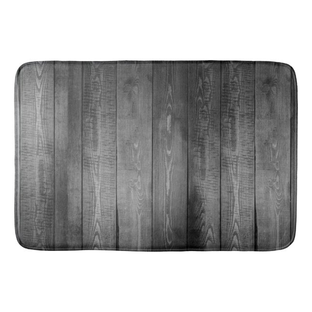 Tapis De Bain Planches de bois gris rustique (Devant)
