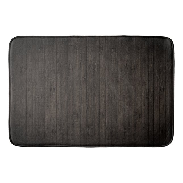 Tapis De Bain Planches minces de plancher en bois sombre rustiqu (Devant)