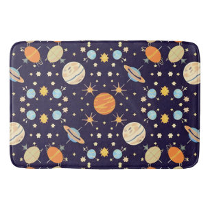 Tapis De Bain Planètes et étoiles de dessin animé colorés