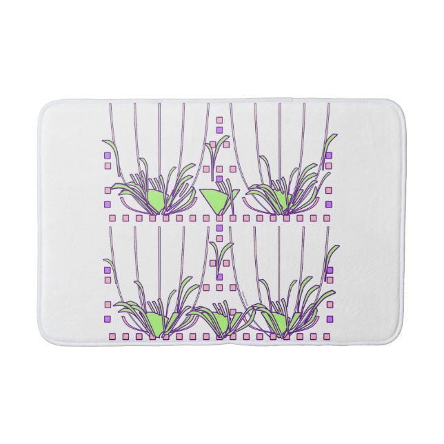 TAPIS DE BAIN PLANTE VERT À MOULES (Devant)