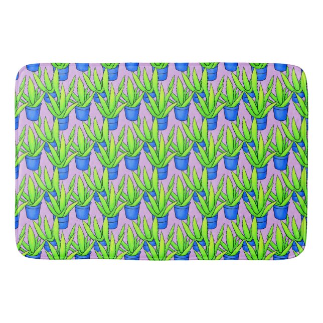 Tapis De Bain Plantes d'Aloe Vera Motif Textile (Devant)