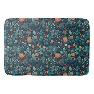 Tapis De Bain Plantes et fleurs scandinaves