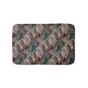 Tapis De Bain Plantes tropicales, jungle, tropiques, beige, feui