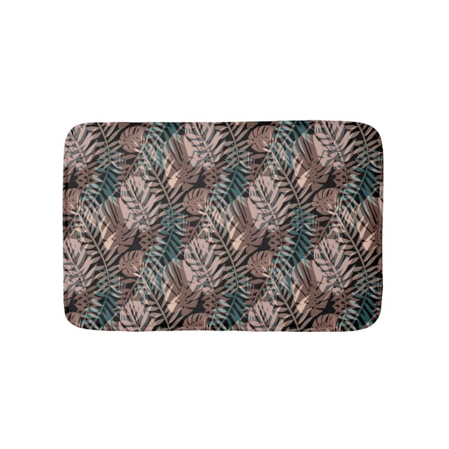 Tapis De Bain Plantes tropicales, jungle, tropiques, beige, feui (Devant)