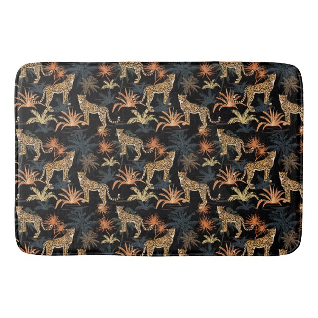 Tapis De Bain Plantes tropicaux et guépards (Devant)