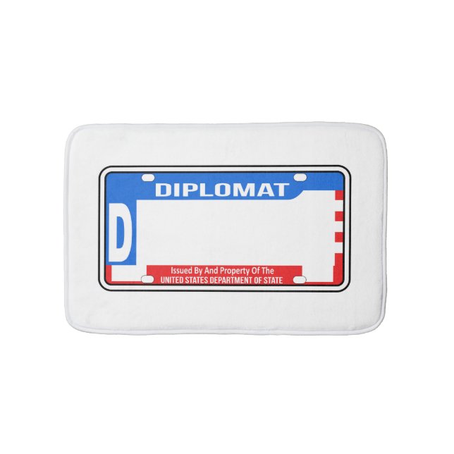 Tapis De Bain Plaque de licence diplomatique américaine vide (Devant)