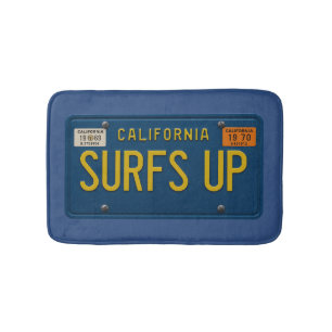 Tapis De Bain Plaque d'immatriculation rétro 1969 Californie Sur
