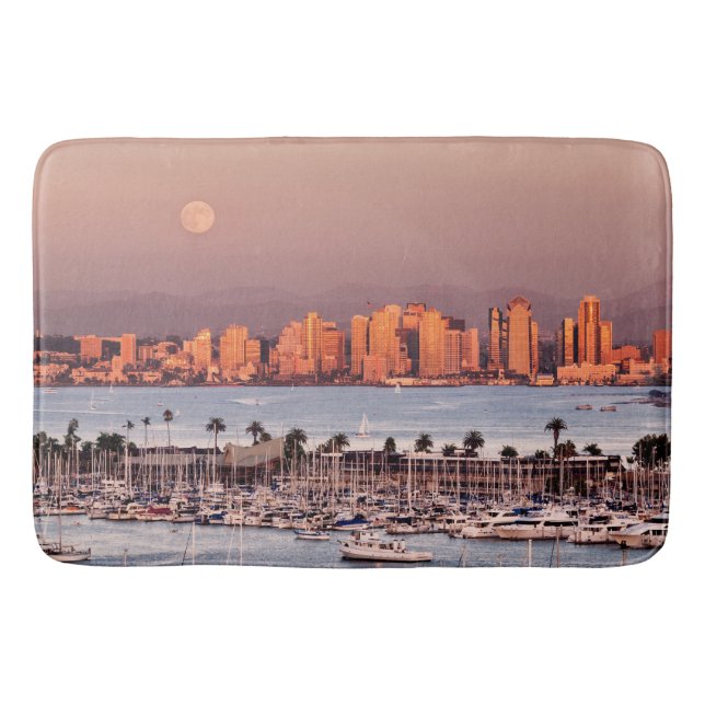 Tapis De Bain Pleine lune sur San Diego (Devant)