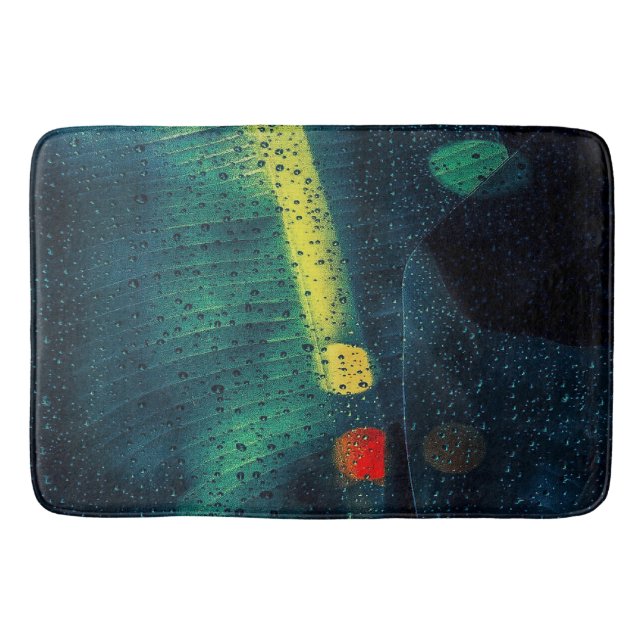 Tapis De Bain Pluie Vert pointillé (Devant)