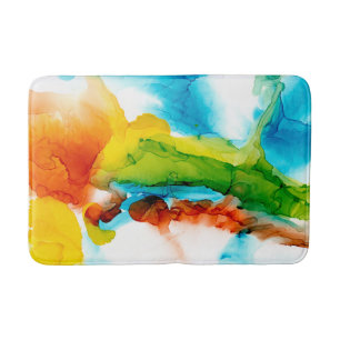 Tapis De Bain Plume primaire - aquarelles