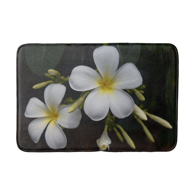 Tapis De Bain Plumeria blanc et jaune (Devant)
