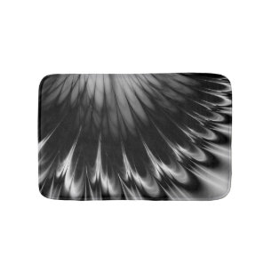 Tapis De Bain Plumes noires et blanches