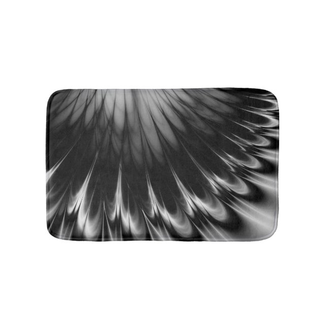 Tapis De Bain Plumes noires et blanches (Devant)