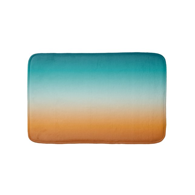 Tapis De Bain Plutôt Ombre Sunny Orange & Turquoise Blue Gradien (Devant)