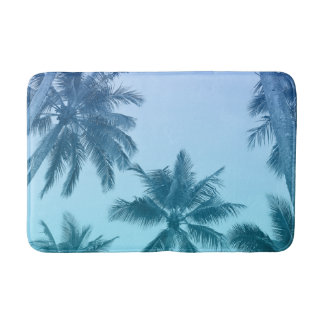 Tapis De Bain Plutôt Tropical Palmiers Turquoise Dégradé