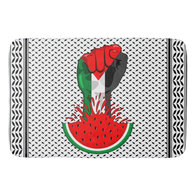 Tapis De Bain Poing de résistance palestinienne sur le symbole d (Devant)