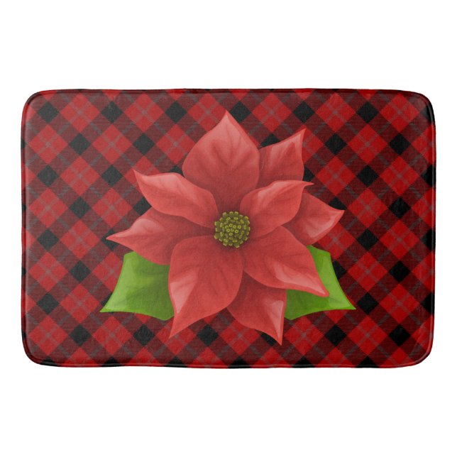 Tapis de bain Poinsettia de Noël (Devant)