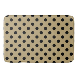 Tapis De Bain Point Pois or et noir