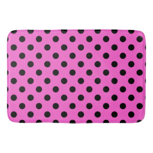Tapis De Bain Point Pois rose et noir