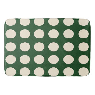 Tapis De Bain Point Polka couleur ivoire vert