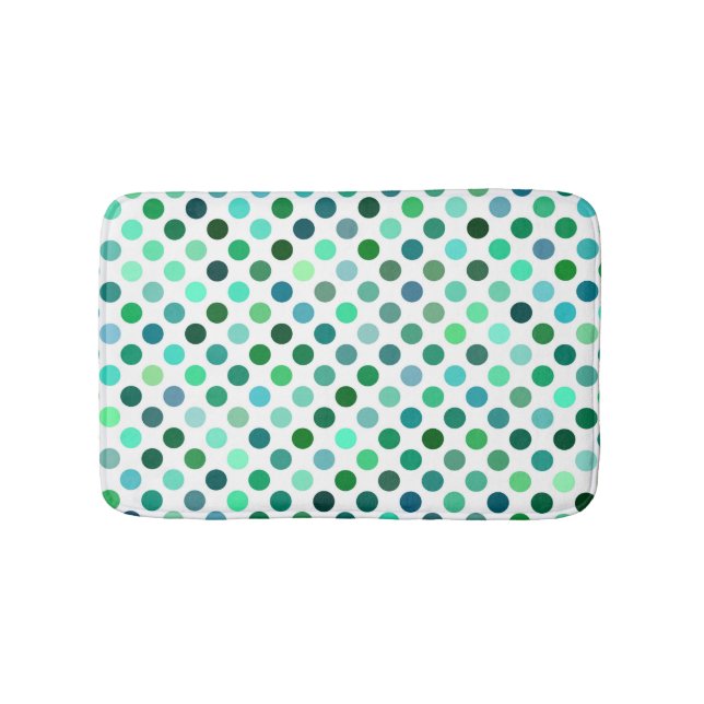 Tapis De Bain Point Polka vert et bleu (Devant)