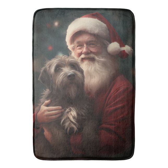 Tapis De Bain Pointeur à poils durs Griffon Noël du Père Noël (devant Vertical)