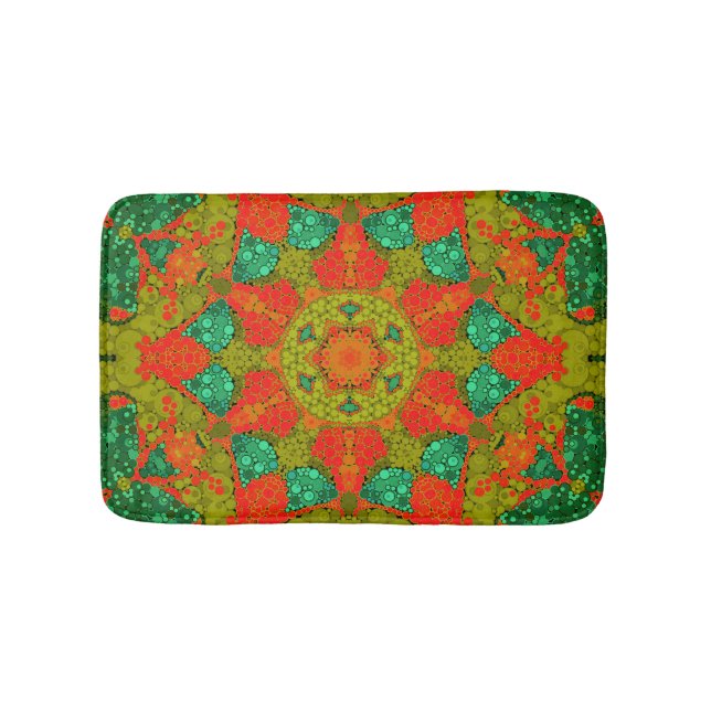 Tapis De Bain pointillisme sans couture cercles peints à la main (Devant)