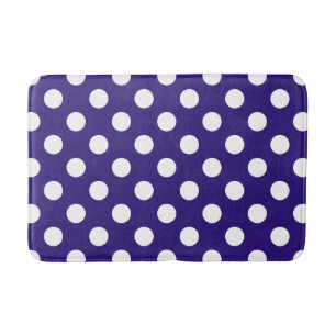 Tapis De Bain Points blancs sur fond bleu foncé