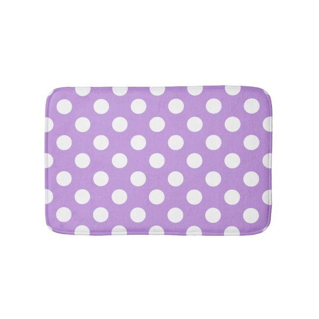 Tapis De Bain Points blancs sur lilas (Devant)