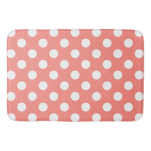 Tapis De Bain Points blancs sur pêche