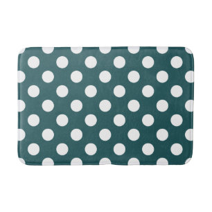 Tapis De Bain Points blancs sur sarcelle