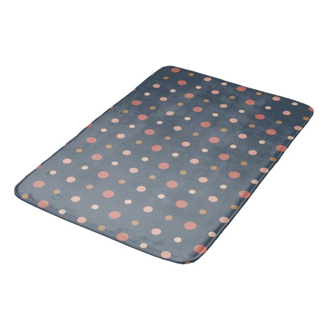 Tapis De Bain Points bleus, bleus et or (Angle)