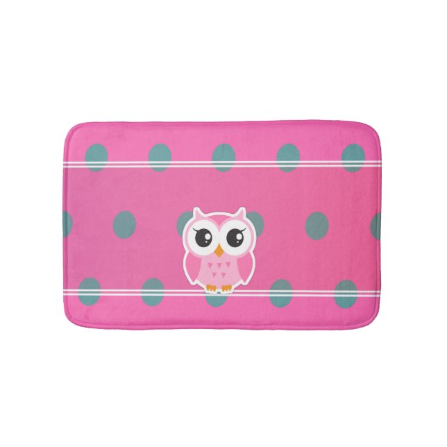 Tapis De Bain Points Cool Tendance Personnalisés avec Chouette M (Devant)