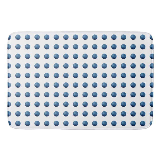 Tapis De Bain Points d'aquarelle bleu (Devant)