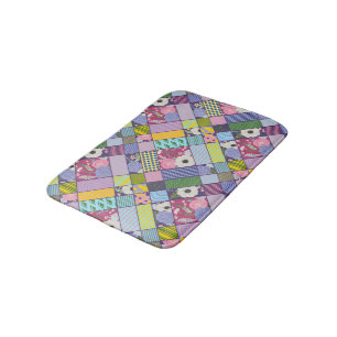 Tapis De Bain Points de Motif géométrique à écailles colorées