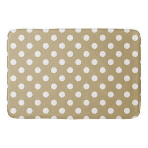 Tapis De Bain Points de polka dorés et noirs