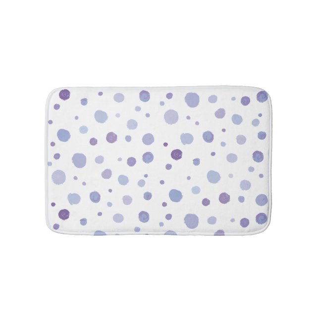 Tapis De Bain points de polka peints à la main (Devant)