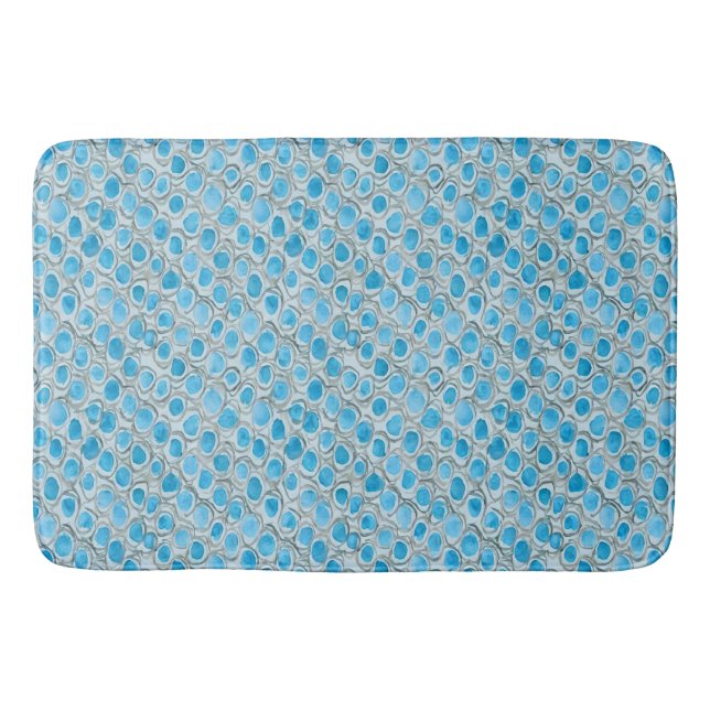 Tapis De Bain Points Doigts Bleus Clair Douche Rideau (Devant)