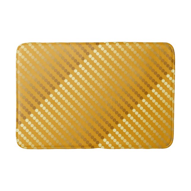 Tapis De Bain Points en satin - or et moutarde (Devant)