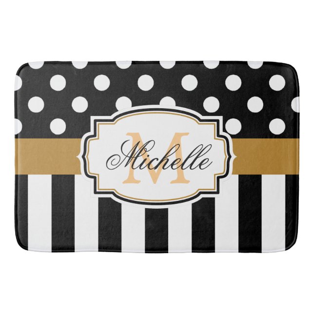 Tapis De Bain Points et rayures (Devant)