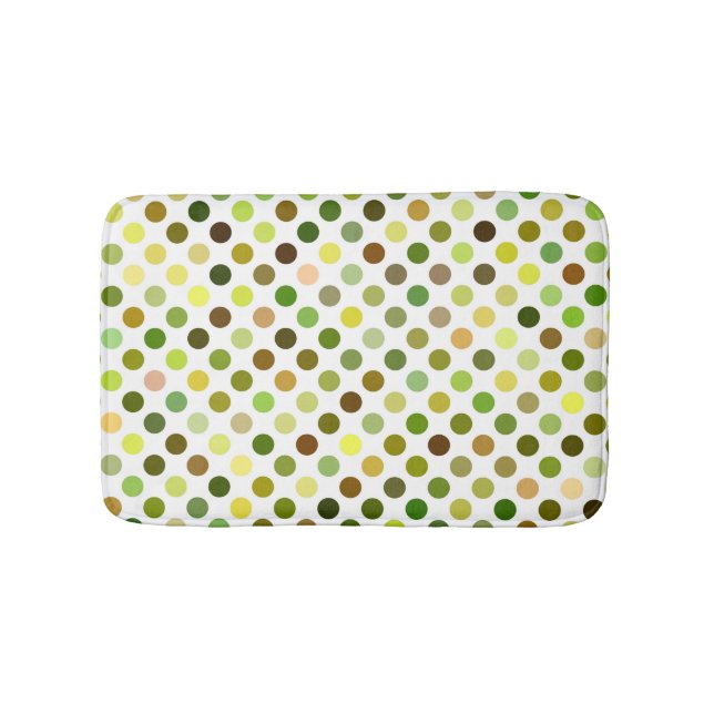 Tapis De Bain Points jaunes et verts (Devant)