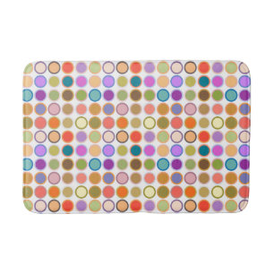 Tapis De Bain Points modernes de la moitié du siècle - blanc