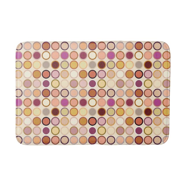 Tapis De Bain Points modernes du milieu du siècle - beige & neut (Devant)