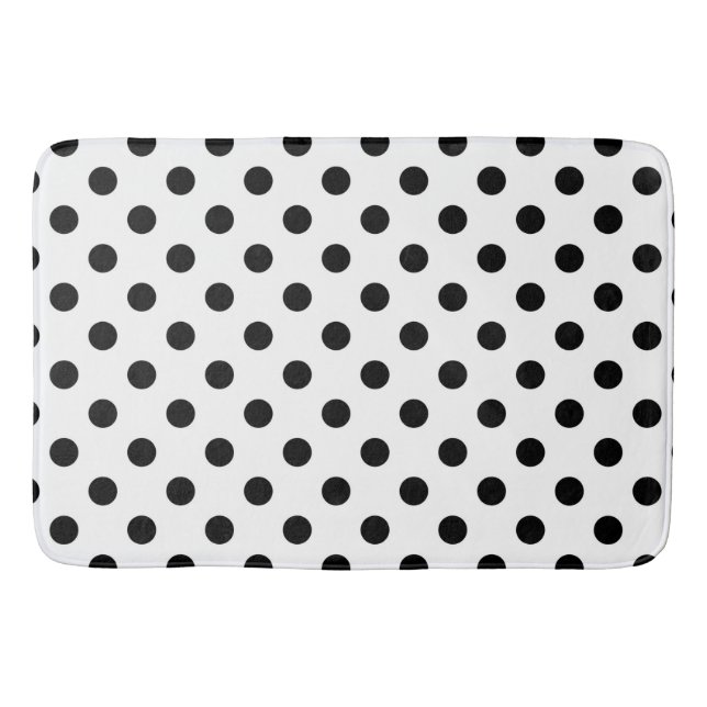 Tapis De Bain Points noirs et blancs à pois (Devant)