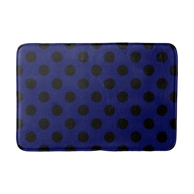 Tapis De Bain Points noirs sur bleu marine (Devant)